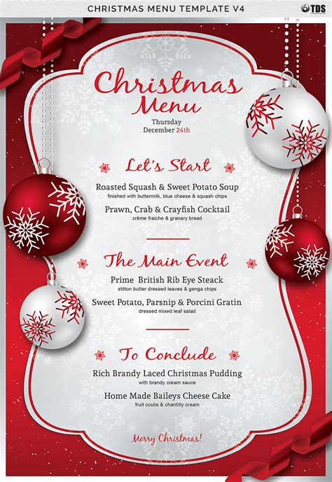 christmas menu template free|free christmas menu templates for word.